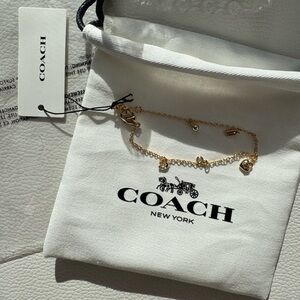 🆕WT Coach Charm Bracelet in Gold